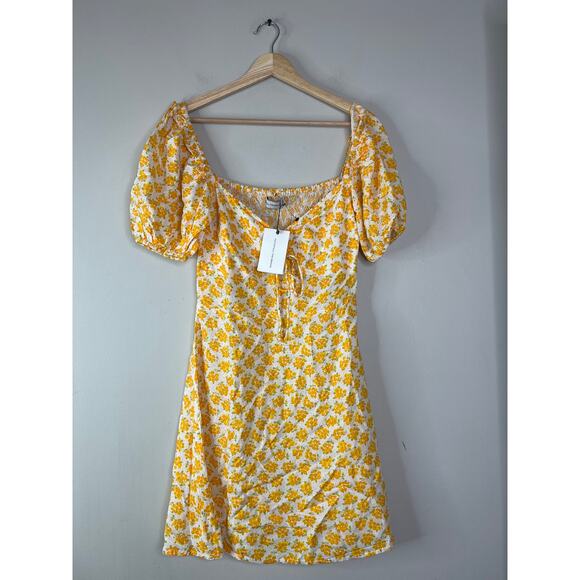 NWT Faithfull The Brand Shimma Dress Bette Floral Puff Mini Dress Size: 4 - Picture 2 of 8